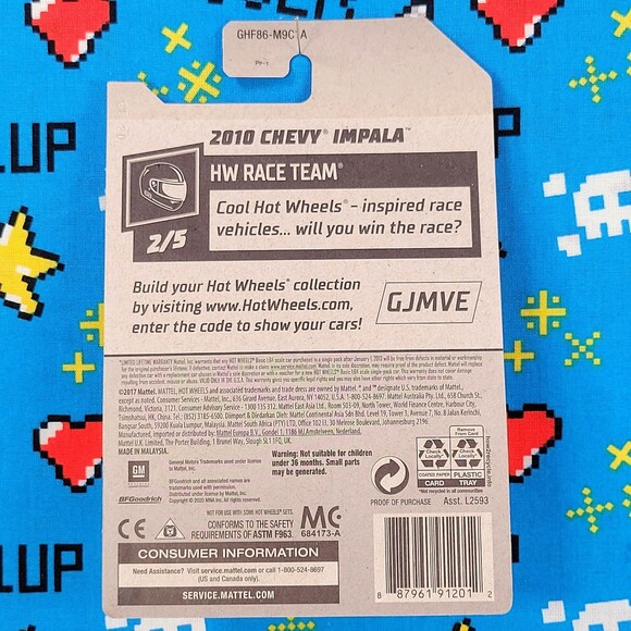 Hot Wheels 2012 Chevy Impala 2/5 209/250 HW Race Team 1:64 NOC - Picture 2 of 6